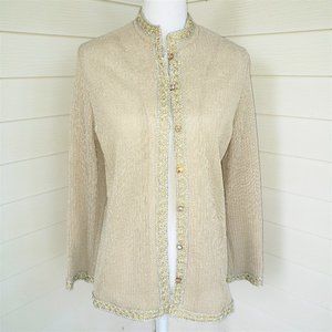 Vintage 60s College Girl Elegant Sparkly Dressy Cardigan Sweater